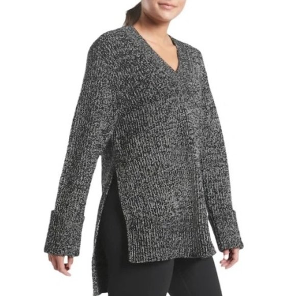 NWT Athleta Shasta V-Neck Wool Marled Sweater - Picture 1 of 9